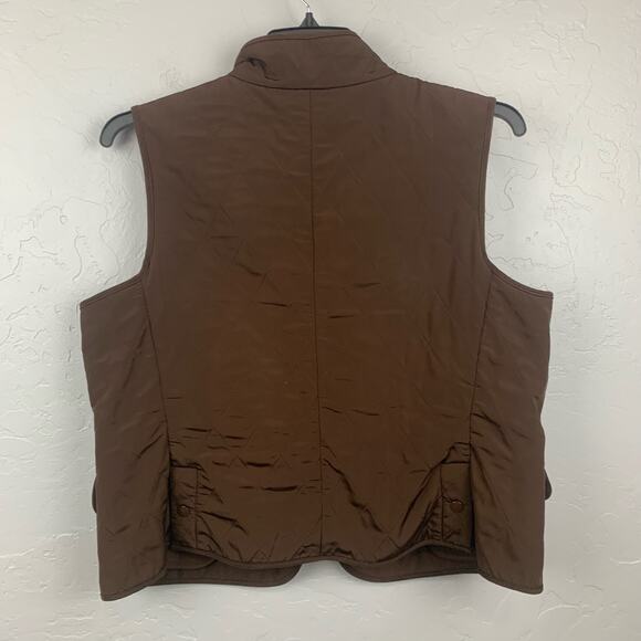 Talbots Quilted Vest Women's Size Large Petite Brown Preppy Classic Old Money - Picture 2 of 7